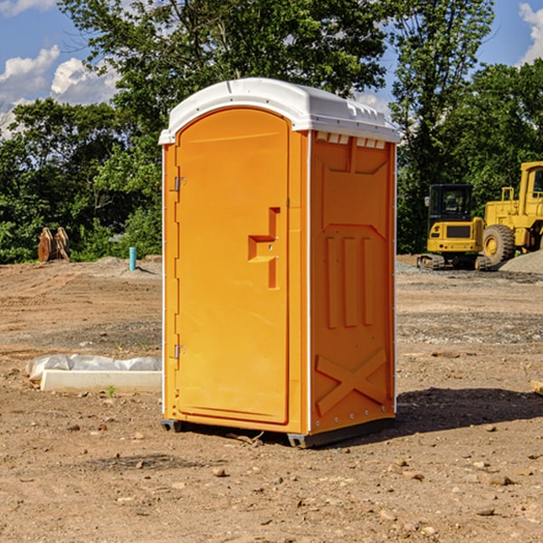 how often are the portable restrooms cleaned and serviced during a rental period in Lake Aluma OK